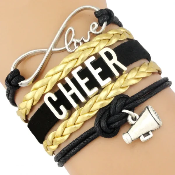 Cheer Braided Bracelet With Charms