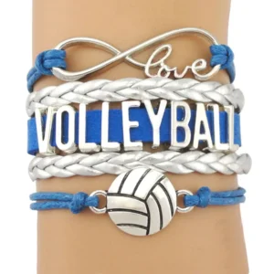 Braided Volleyball Charm Bracelet