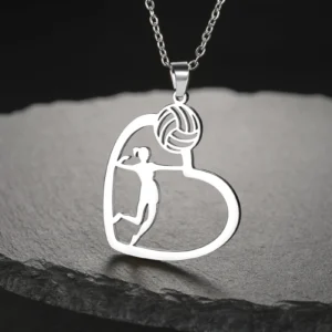 Volleyball Heart Pendant