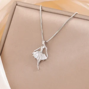 Ballet Dancer Pendant with Chain