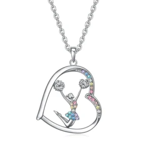Silver Cheer Pendant With Colored Stones
