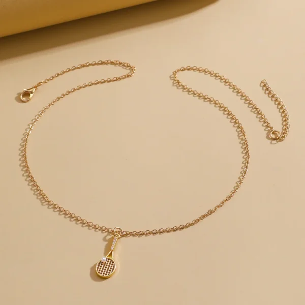 Pearl Tennis Racket Necklace - Image 4