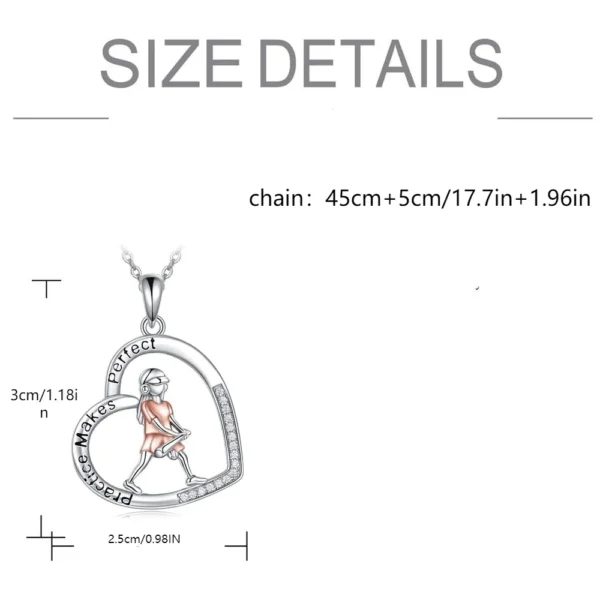 Silver Softball Pendant - Image 3
