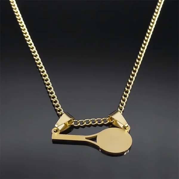 Colored Tennis Racquet Pendant And Chain - Image 3