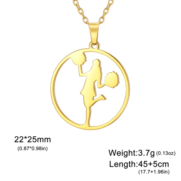 Cheerleading Gold Pendant - Image 6