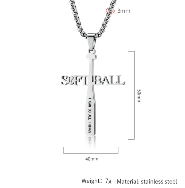 Softball Cross Pendant - Image 3