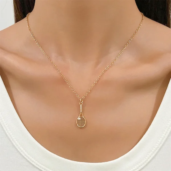 Pearl Tennis Racket Necklace - Image 3