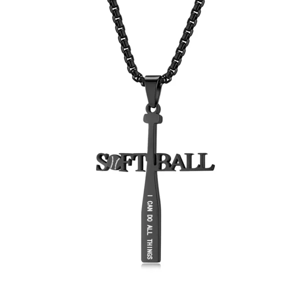 Softball Cross Pendant - Image 2