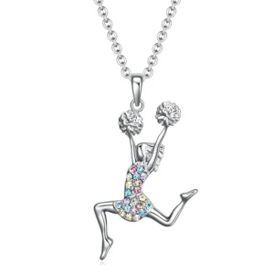 Silver Cheer Pendant With Colored Stones