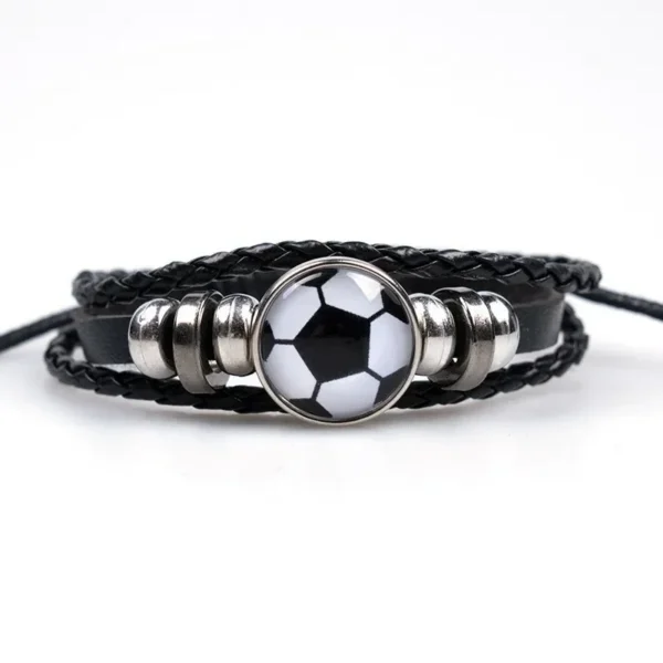 Sports Charm Leather Bracelet