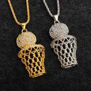 basketball hoop pendant necklace