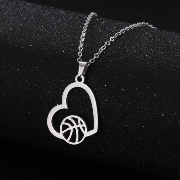 Basketball Heart Necklace - Image 2
