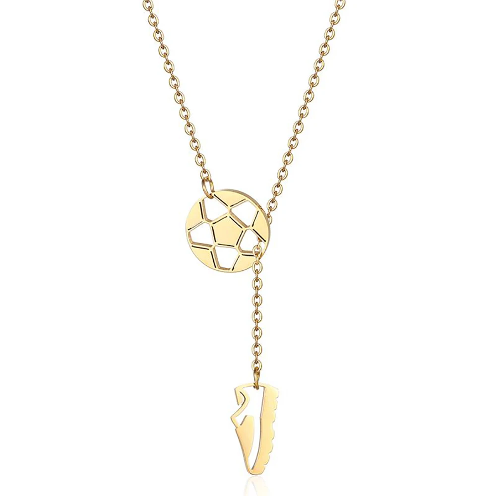 Soccer Necklace for Women and Girls, Soccer Ball and Cleat Lariat Y Necklace - Image 3